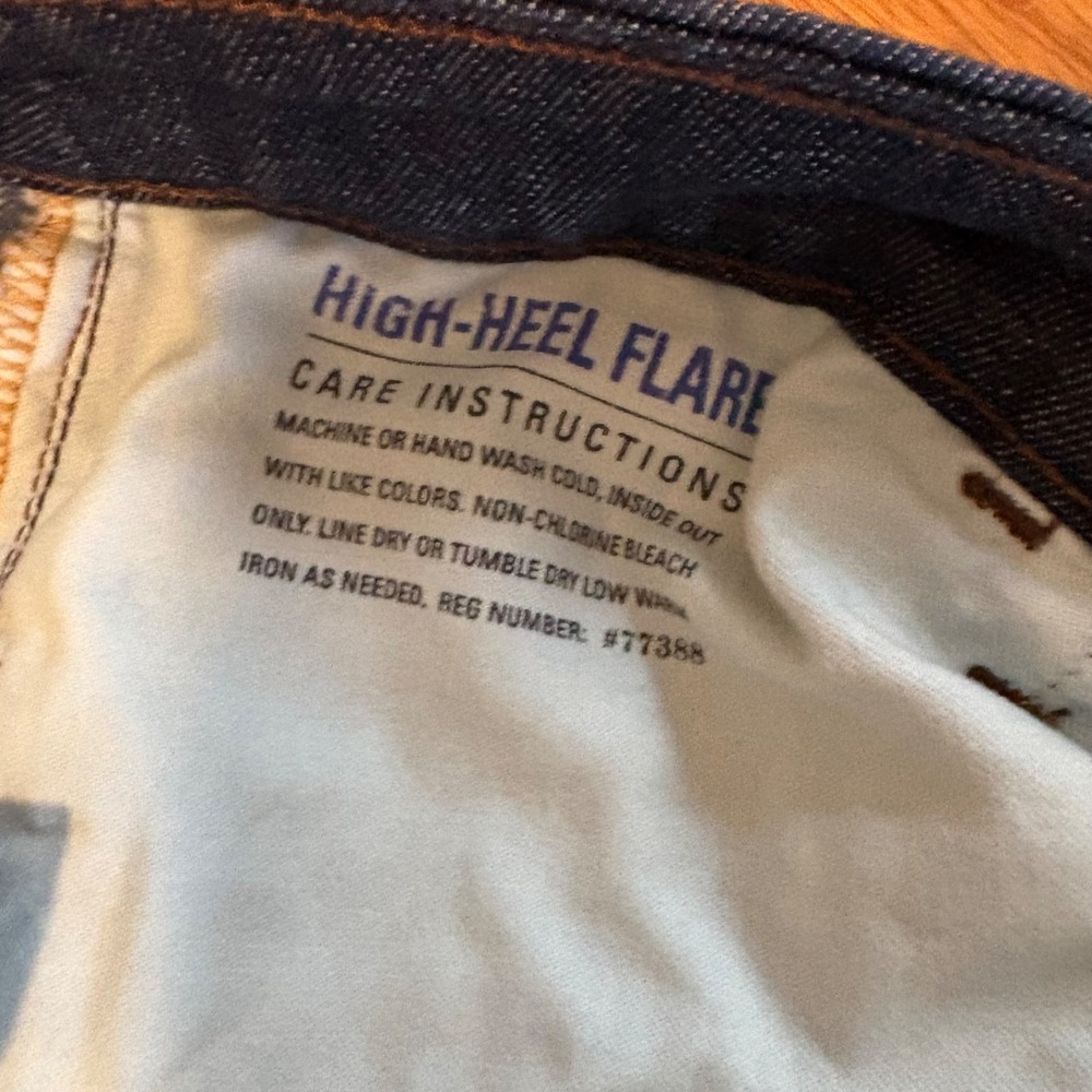 J Crew Womens 31 High Heel Flare Jeans Blue Dark Fade Made in USA - Picture 6 of 9